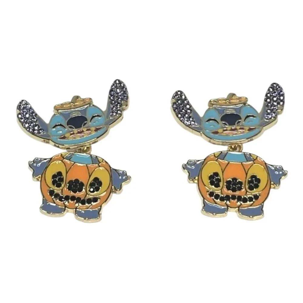 Disney BaubleBar Stitch Pumpkin Halloween Earrings New